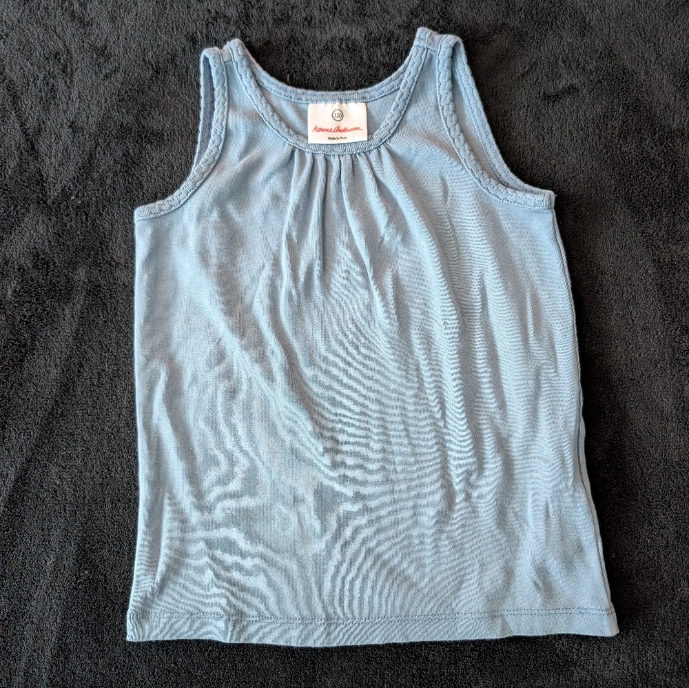 Hanna Andersson Braid detail Tank Top Sleeveless Layering Tee 100% Pima Cotton - Picture 1 of 9